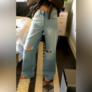 NWT Madewell super wide-leg jeans in braisdell wash, size 29T